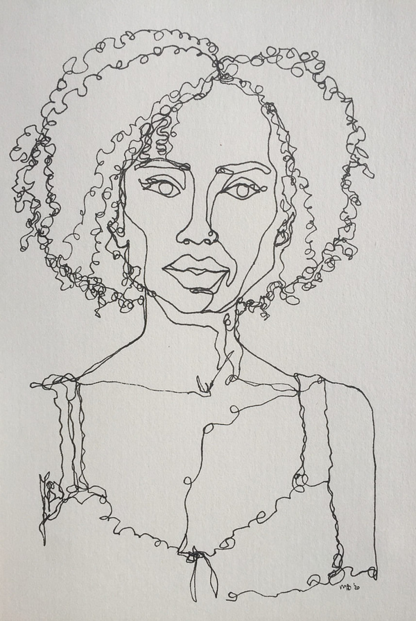 Pen drawing of a woman