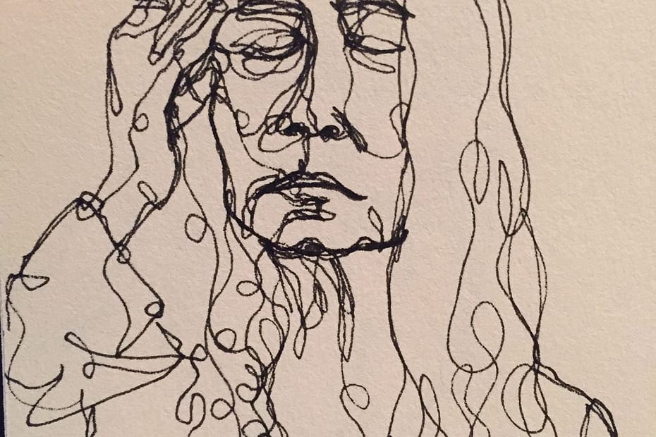 Pen drawing of Patti Smith